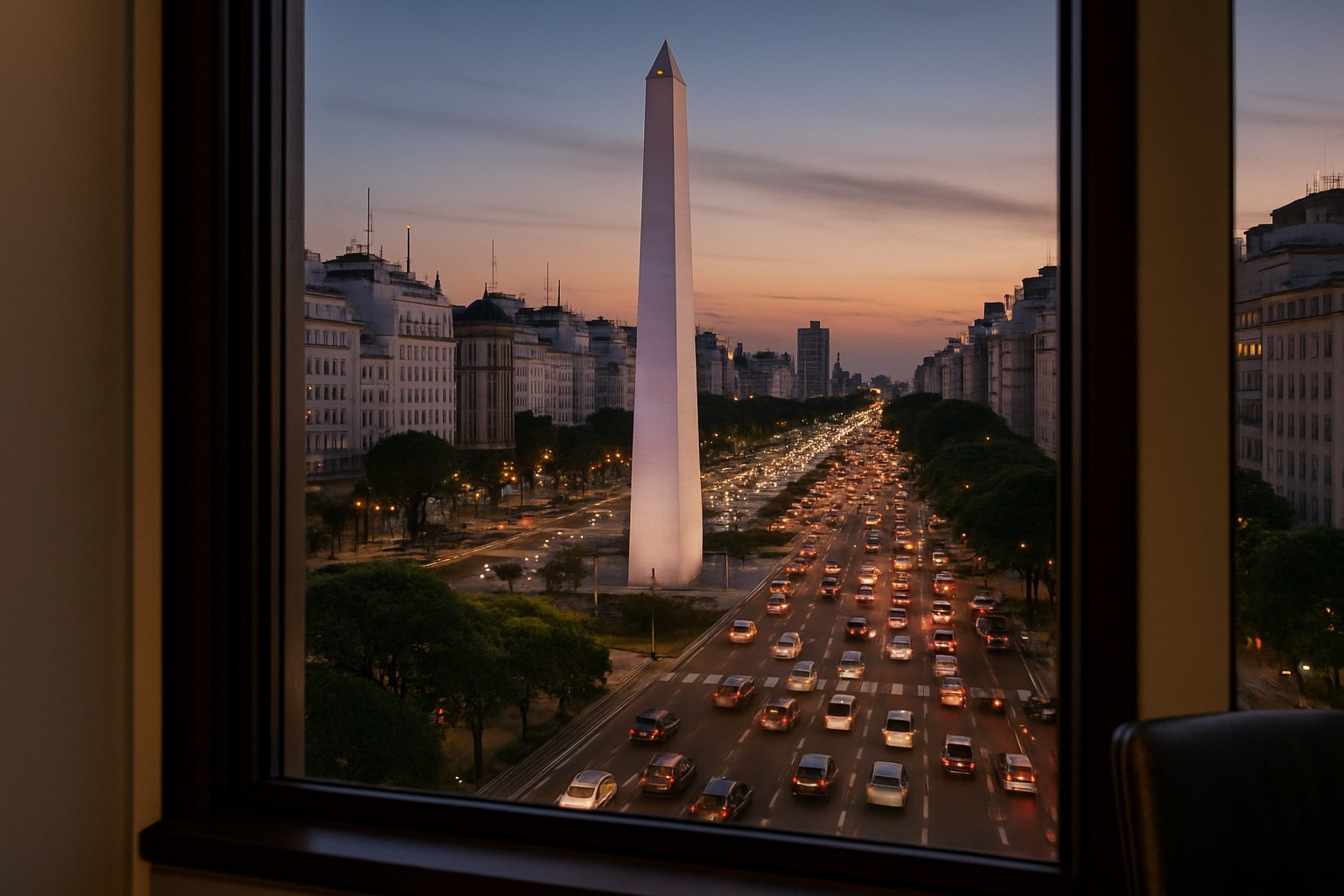 Vista del centro porteño, zona Tribunales, desde el estudio